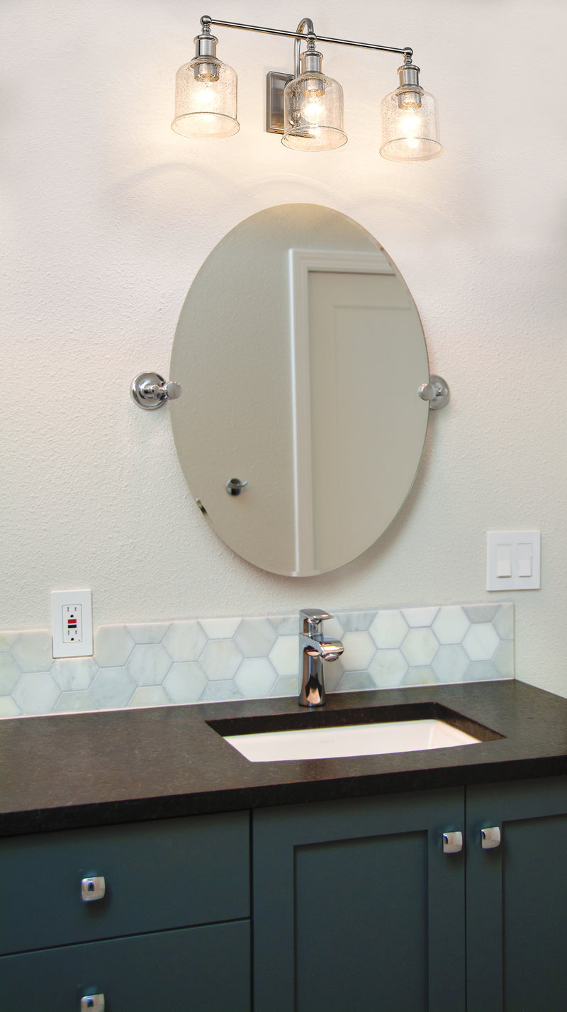 Bryant 3 Light 24" Vanity in Brushed Nickel in a room setting