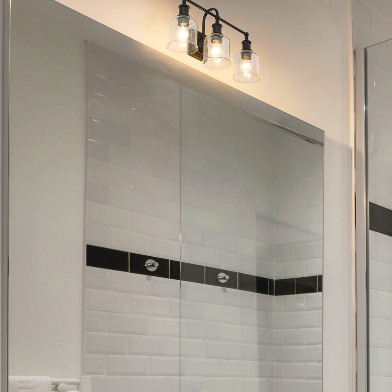 Bryant 3 Light 24" Vanity in Matte Black in a room setting