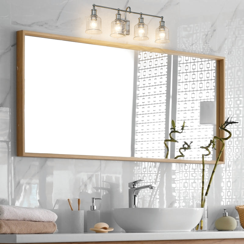 Bryant 4 Light 32" Vanity in Brushed Nickel in a room setting