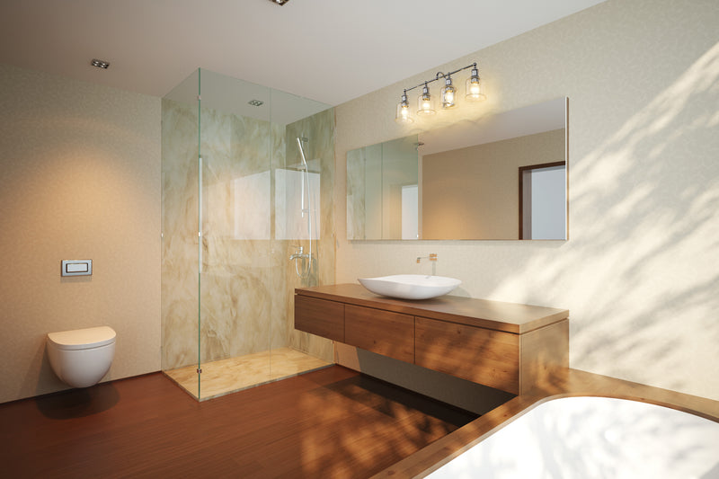 Bryant 4 Light 32" Vanity in Chrome in a room setting