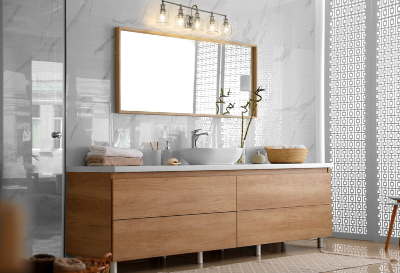 Bryant 5 Light 40.5" Vanity in Brushed Nickel in a room setting
