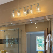 Bryant 5 Light 40.5" Vanity in Brushed Nickel in a room setting