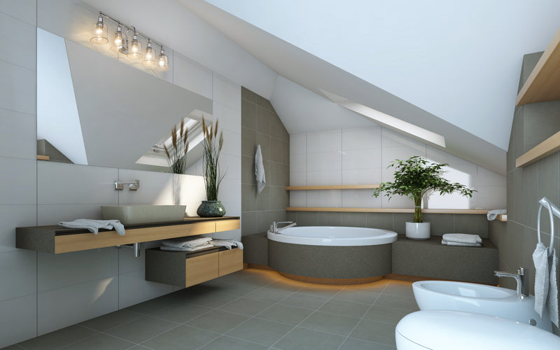 Bryant 5 Light 40.5" Vanity in Chrome in a room setting
