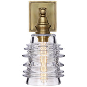 Covington Ribbed Glass Wall Sconce in Antique-Burnished Brass