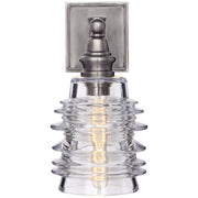 Covington Ribbed Glass Wall Sconce in Antique Nickel