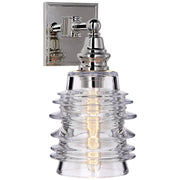 Covington Ribbed Glass Wall Sconce in Polished Nickel