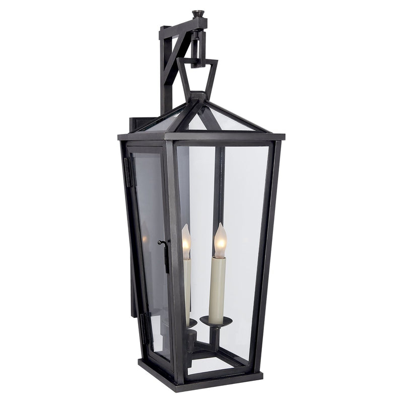 Darlana Small Tall Bracketed 2-Light Outdoor Wall Lantern in Bronze