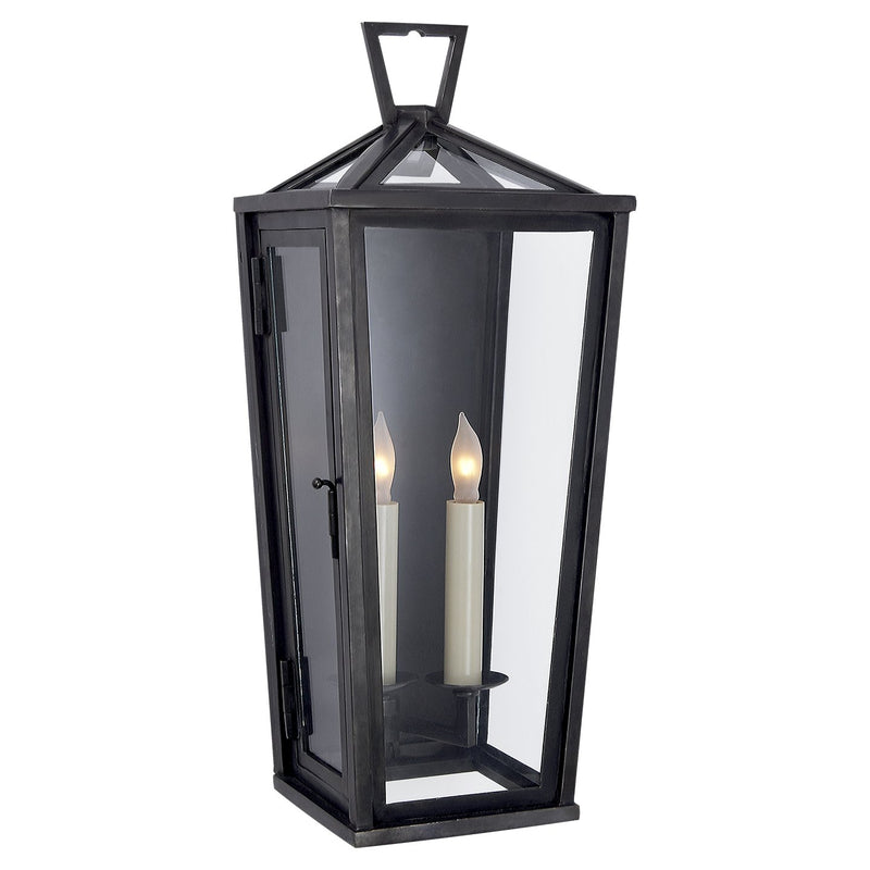 Darlana Small Tall 3/4 2-Light Outdoor Wall Lantern in Bronze