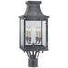 Bedford Four Light Post Lantern in Weathered Zinc