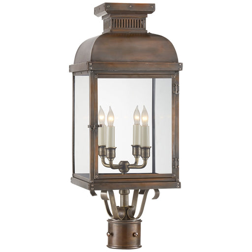 Suffork 4-Light Outdoor Post Light in Natural Copper