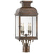 Suffork Four Light Post Lantern in Natural Copper