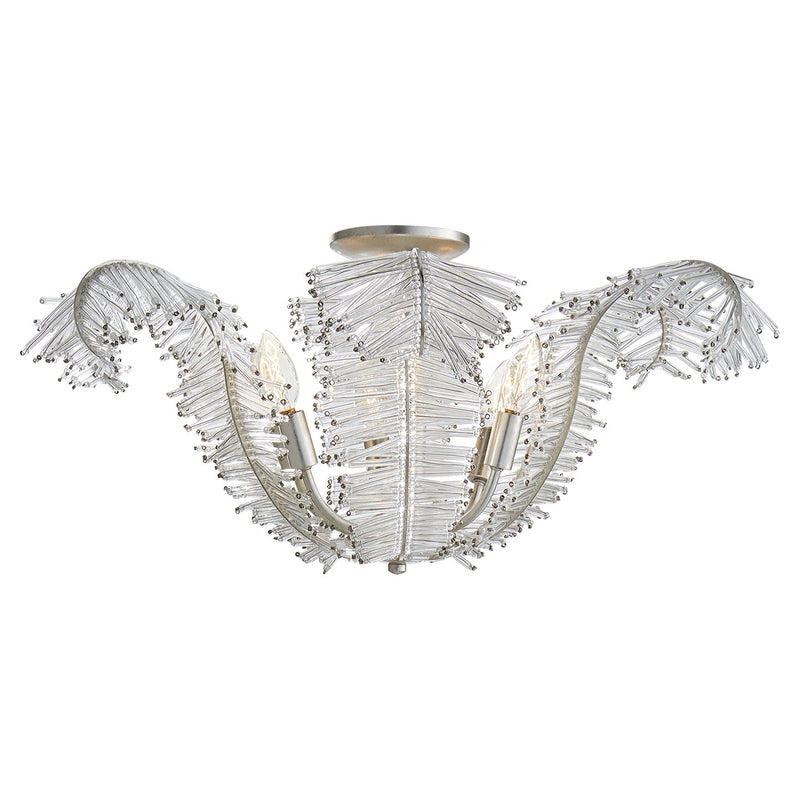Calais Large 6-Light Semi-Flush Mount in Burnished Silver Leaf