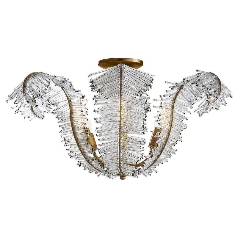 Calais Large 6-Light Semi-Flush Mount in Gilded Iron