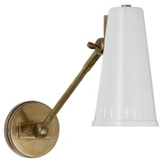 Antonio Adjustable One Arm Swing Arm Wall Lamp in Hand-Rubbed Antique Brass