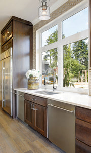 Bryant 1 Light 5.5" Flush Mount in Chrome in a room setting