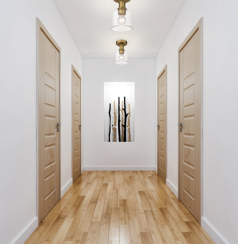 Bryant 1 Light 5.5" Flush Mount in Heritage Brass in a room setting