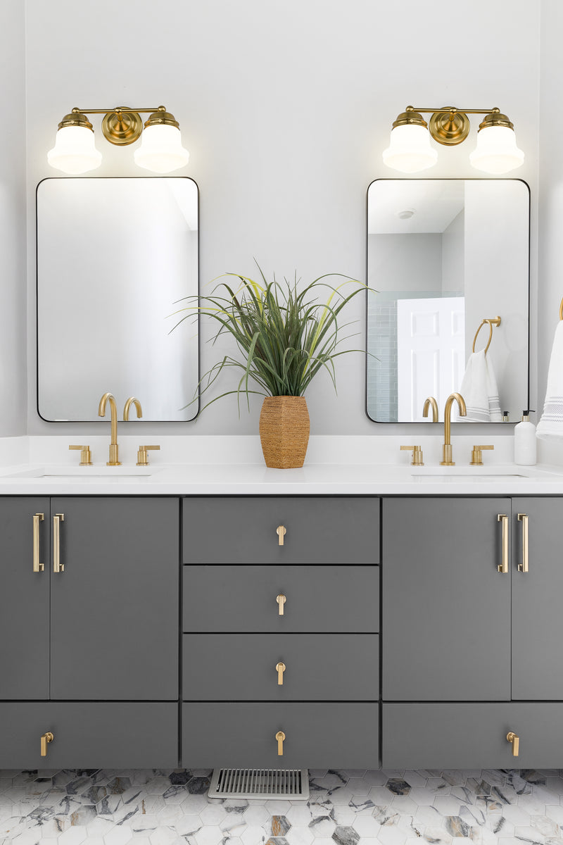 Vaughn 2 Light 15.5" Vanity in Luxe Gold in a room setting