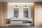 Vaughn 2 Light 15.5" Vanity in Matte Black in a room setting
