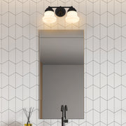 Vaughn 2 Light 15.5" Vanity in Matte Black in a room setting