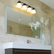 Vaughn 4 Light 31.5" Vanity in Matte Black in a room setting