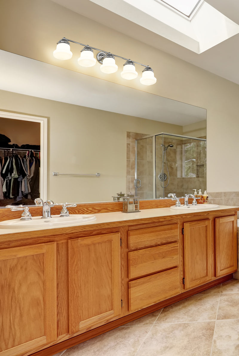 Vaughn 5 Light 40.75" Vanity in Chrome in a room setting
