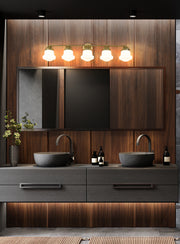 Vaughn 5 Light 40.75" Vanity in Luxe Gold in a room setting