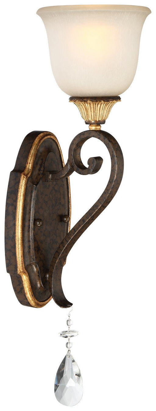 Chateau Nobles Bath Sconce in Raven Bronze with Sunburst Gold Leaf Highlights