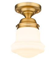 Vaughn 1 Light 6" Flush Mount in Heritage Brass