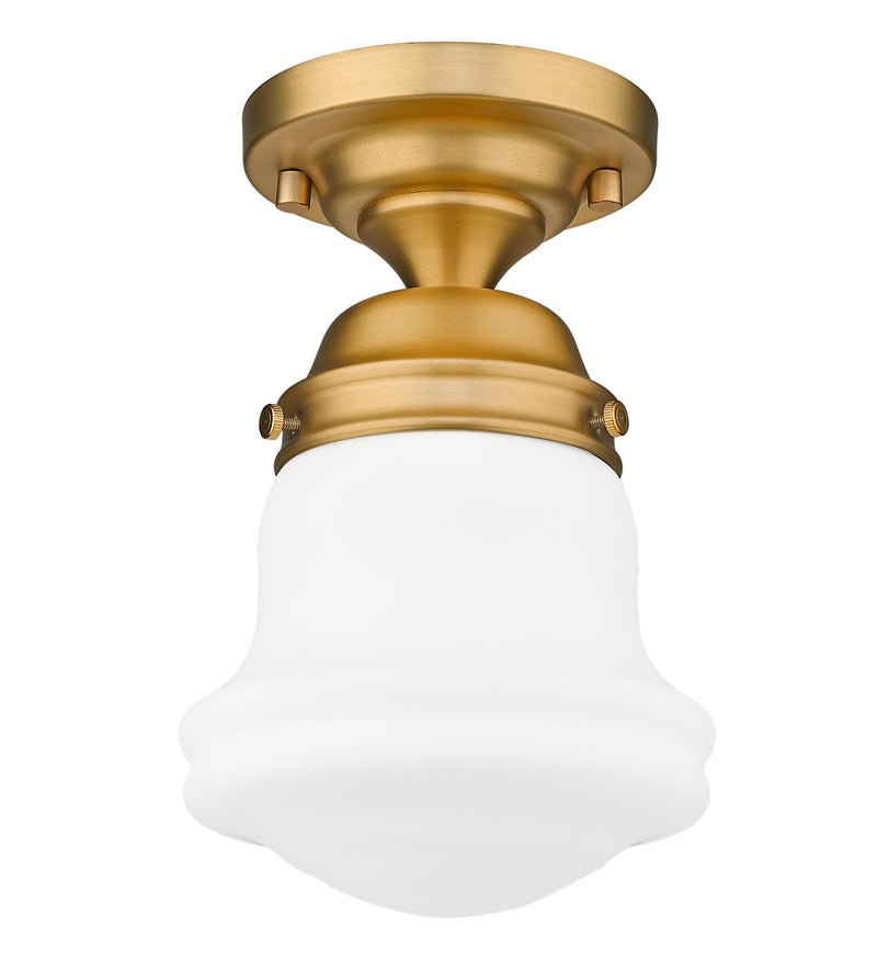 Vaughn 1 Light 6" Flush Mount in Heritage Brass