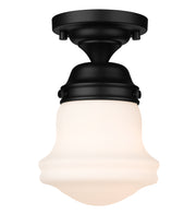 Vaughn 1 Light 6" Flush Mount in Matte Black