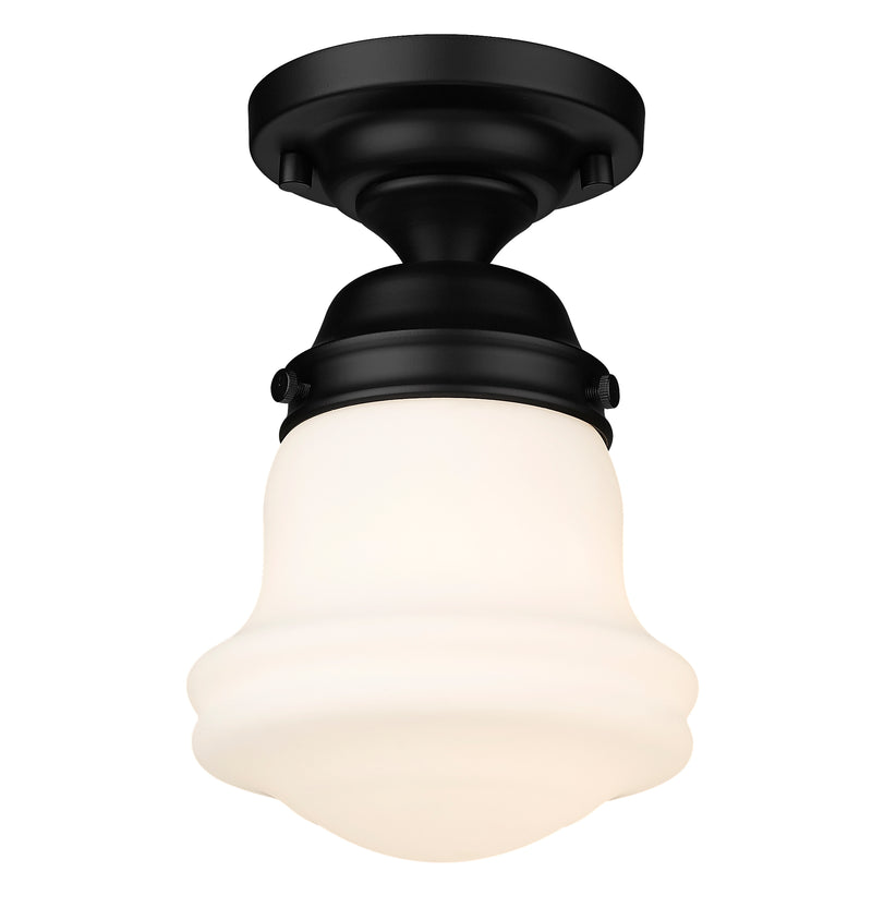 Vaughn 1 Light 6" Flush Mount in Matte Black