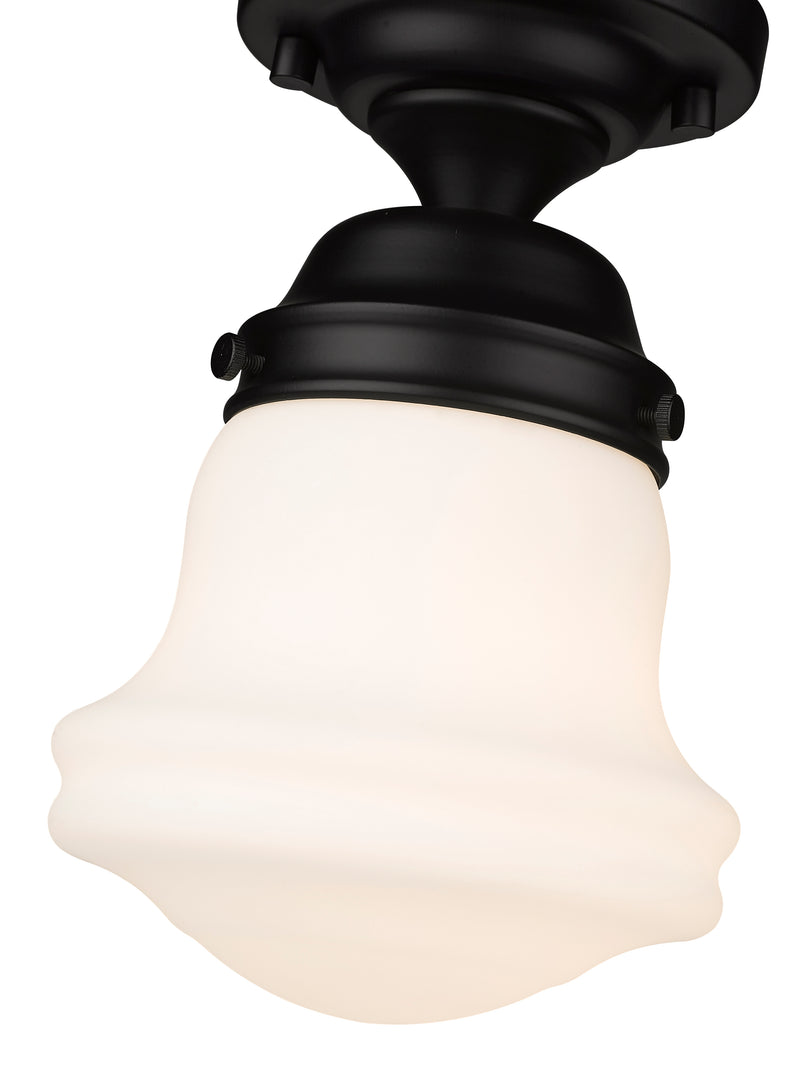 Vaughn 1 Light 6" Flush Mount in Matte Black