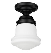 Vaughn 1 Light 6" Flush Mount in Matte Black