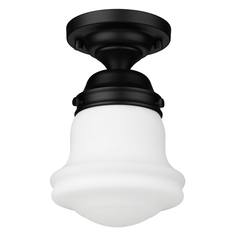 Vaughn 1 Light 6" Flush Mount in Matte Black