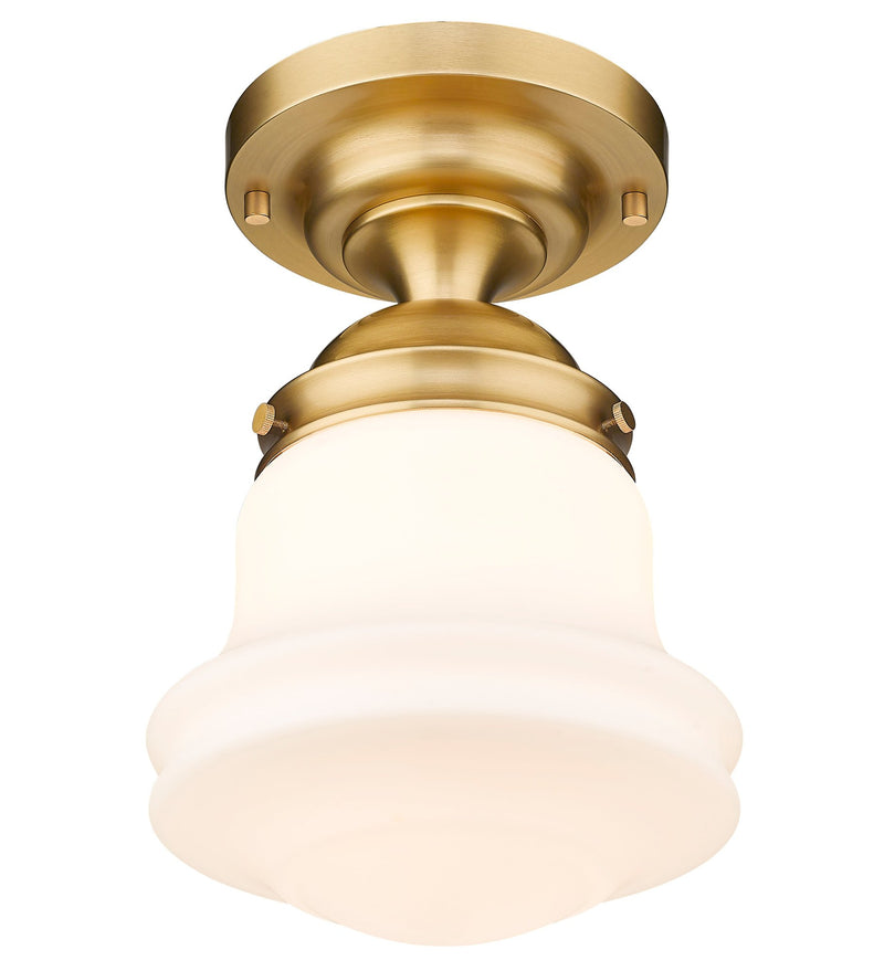 Vaughn 1 Light 10.5" Flush Mount in Heritage Brass