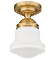 Vaughn 1 Light 10.5" Flush Mount in Heritage Brass