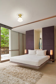 Vaughn 1 Light 10.5" Flush Mount in Luxe Gold in a room setting