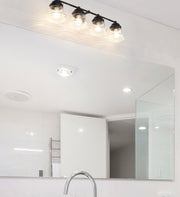Vaughn 4 Light 31.5" Vanity in Matte Black in a room setting