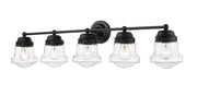 Vaughn 5 Light 40.75" Vanity in Matte Black