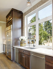 Vaughn 1 Light 6" Flush Mount in Chrome in a room setting