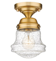 Vaughn 1 Light 6" Flush Mount in Heritage Brass