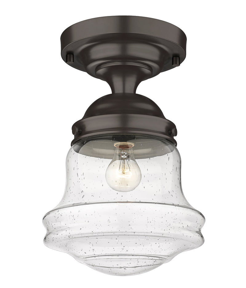 Vaughn 1 Light 10.5" Flush Mount in Bronze