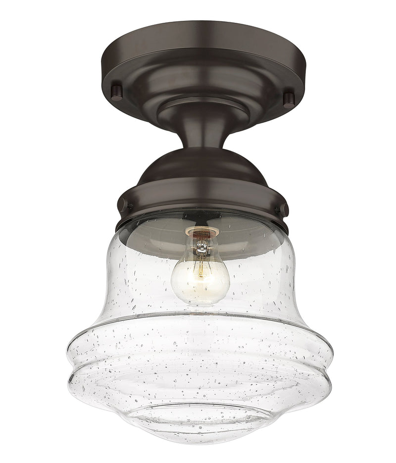 Vaughn 1 Light 10.5" Flush Mount in Bronze