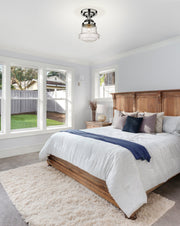 Vaughn 1 Light 10.5" Flush Mount in Chrome in a room setting