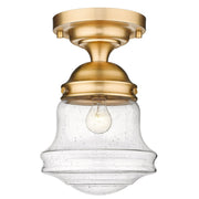 Vaughn 1 Light 10.5" Flush Mount in Heritage Brass
