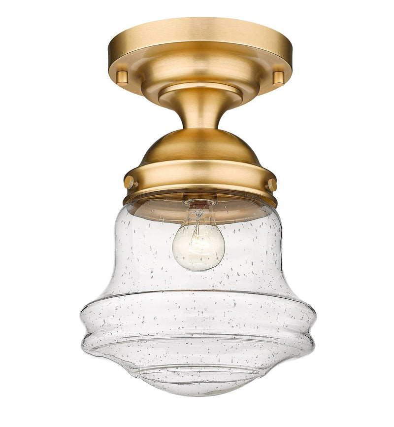 Vaughn 1 Light 10.5" Flush Mount in Heritage Brass