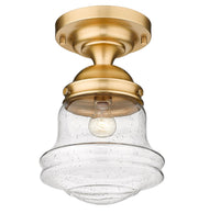 Vaughn 1 Light 10.5" Flush Mount in Heritage Brass