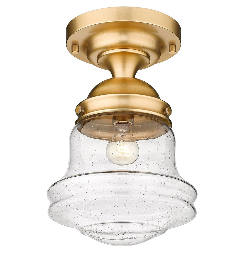 Vaughn 1 Light 10.5" Flush Mount in Heritage Brass