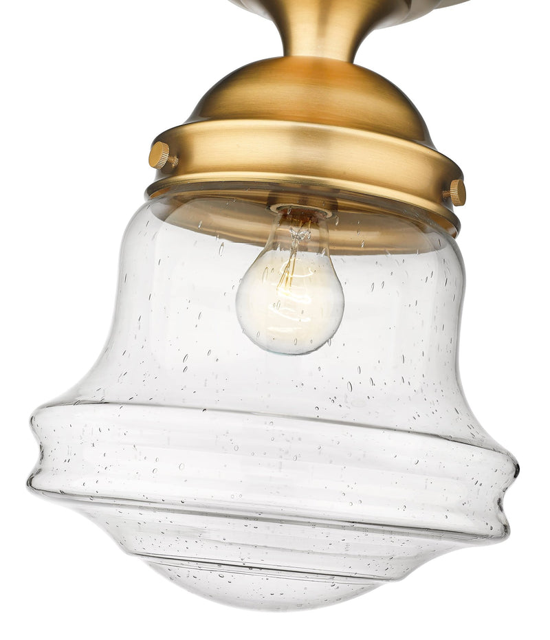 Vaughn 1 Light 10.5" Flush Mount in Heritage Brass
