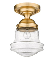 Vaughn 1 Light 10.5" Flush Mount in Heritage Brass